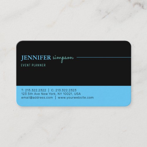 Elegant Professional Blue and Black Business Card