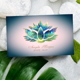 Elegant Professional Blue Lotus Flower Business Card