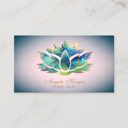 Elegant Professional Blue Lotus Flower  Business Card