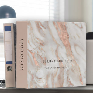Elegant professional blush pink marble office 3 ring binder