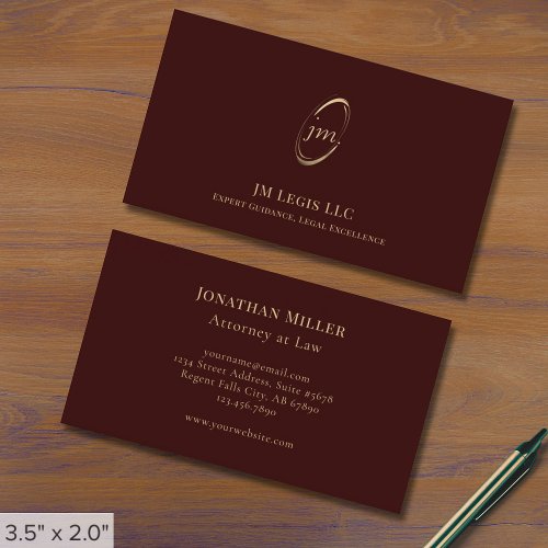 Elegant Professional Burgundy Wine Color Business Card
