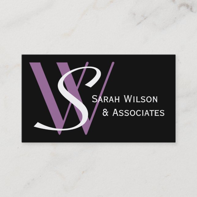 Elegant Professional Business Cards Purple (Front)