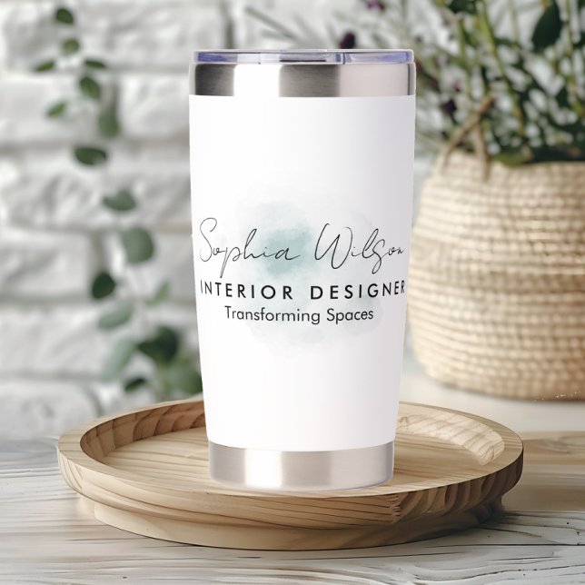 Elegant Professional Business Watercolor Signature Insulated Tumbler (Creator Uploaded)