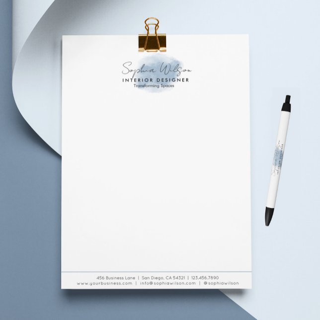 Elegant Professional Business Watercolor Signature Letterhead (Creator Uploaded)