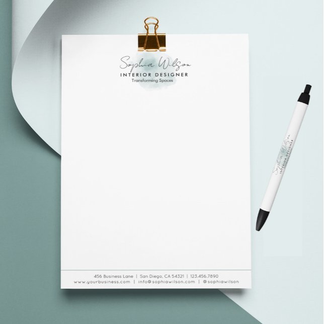 Elegant Professional Business Watercolor Signature Letterhead (Creator Uploaded)