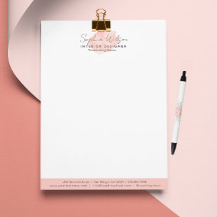 Elegant Professional Business Watercolor Signature Letterhead
