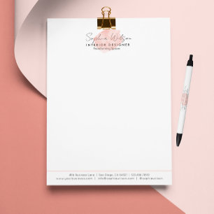 Elegant Professional Business Watercolor Signature Letterhead