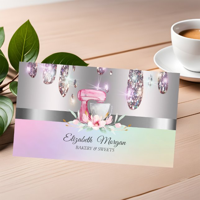 Elegant Professional Cake Mixer Flower,Drips Business Card (Creator Uploaded)