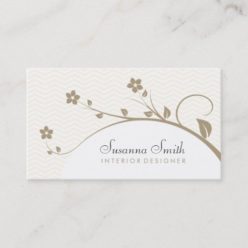 Elegant professional card with flowers and chevrn