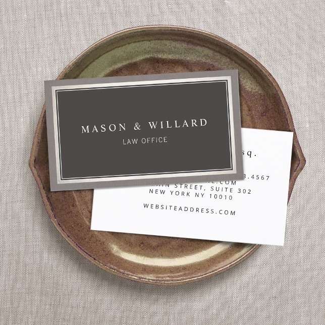Elegant Professional Charcoal Gray Business Card (Creator Uploaded)