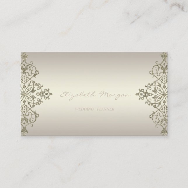 Elegant  Professional Charming  Luminous,Lace Business Card (Front)
