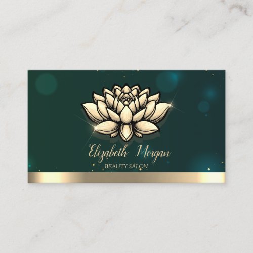 Elegant Professional Chic Lotus Green Business Card