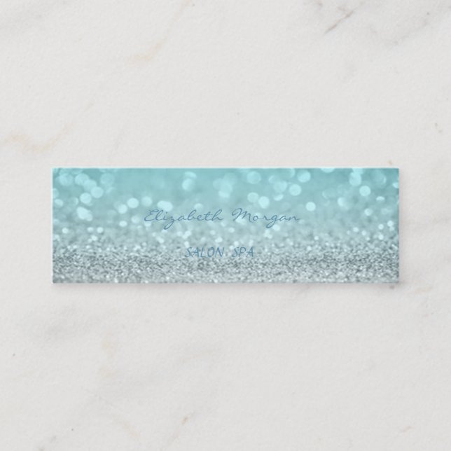 Elegant Professional Chic  Modern Glittery Bokeh Mini Business Card (Front)
