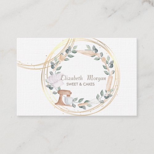 Elegant Professional  Circles Cake Mixer Leaves Business Card