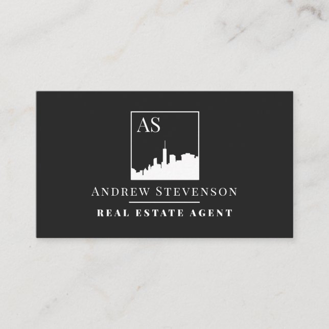 Elegant professional city skyline  business card (Front)