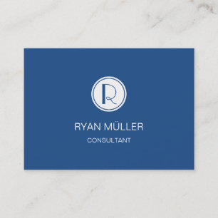 Elegant Professional Classic Blue and Monogram Business Card