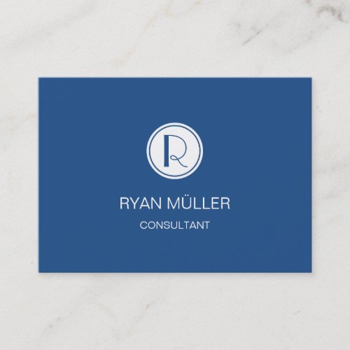 Elegant Professional Classic Blue and Monogram Business Card