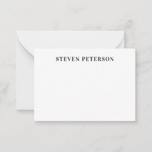 Elegant Professional Classic Simple Formal Black Note Card
