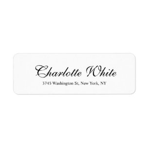 Elegant Professional Classical Plain Black White Label