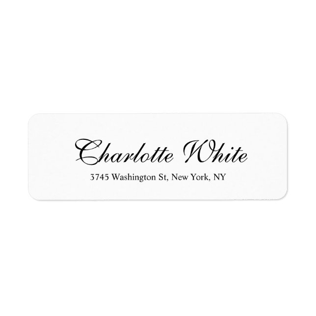Elegant Professional Classical Plain Black White Label (Front)
