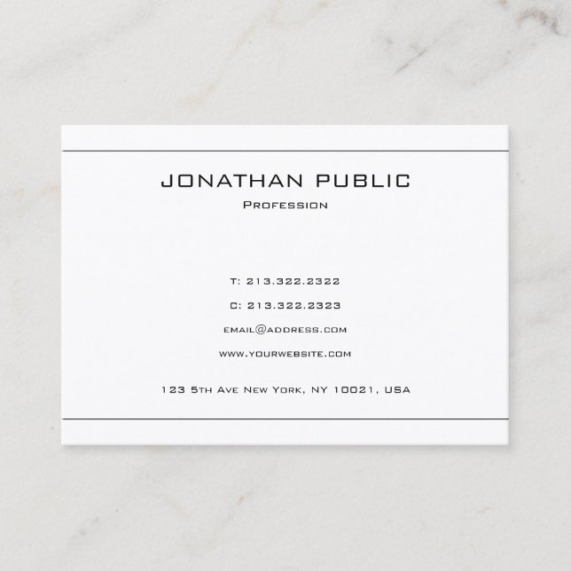Elegant Professional Clean Modern Trendy Plain Business Card (Front)