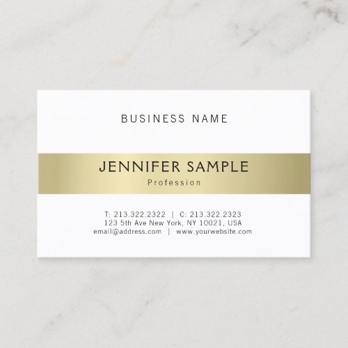 Elegant Professional Clean Plain Gold Look Modern Business Card