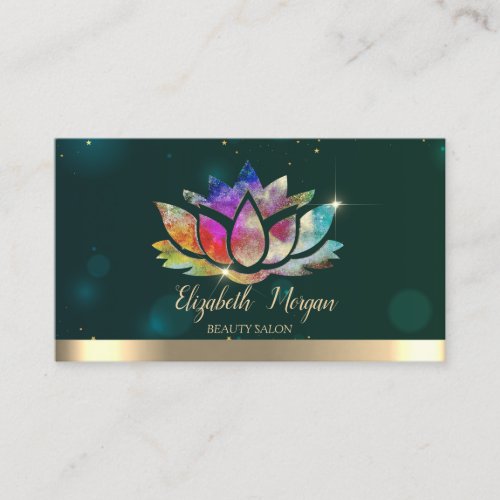 Elegant Professional Colorful Lotus Green  Business Card