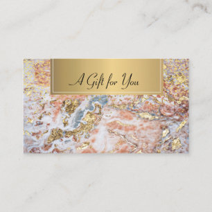 Elegant Professional Colorful Marble Gold Confetti Discount Card