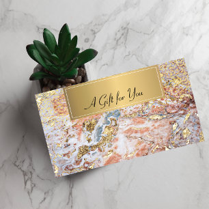 Elegant Professional Colorful Marble Gold Confetti Discount Card