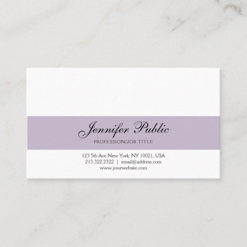 Elegant Professional Creative Design Violet Modern Business Card