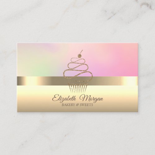 Elegant Professional Cupcake Bakery Business Card