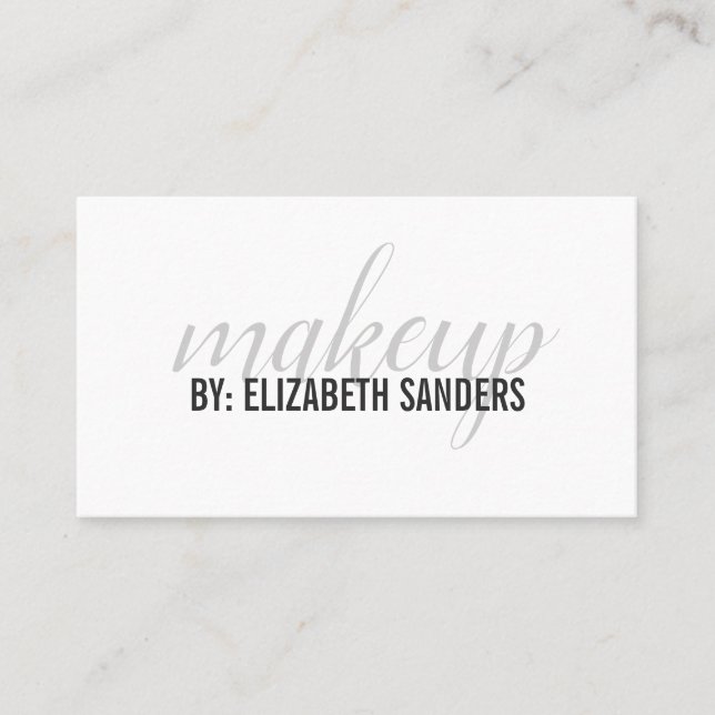 Elegant Professional Cursive / Makeup Business Card (Front)