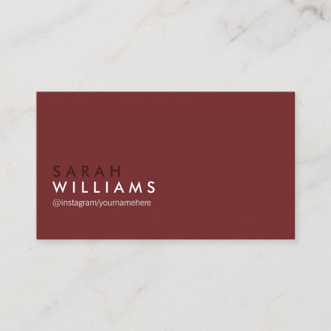 Elegant  Professional Deep Red Gray Business Card (Front)