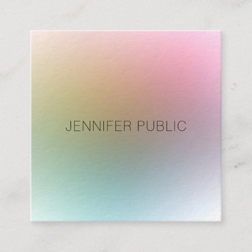 Elegant Professional Design Modern Colorful Square Business Card