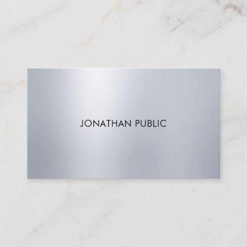 Elegant Professional Design Silver Look Modern Top Business Card