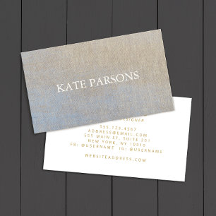 Elegant Professional Designer Minimalistic Linen Business Card