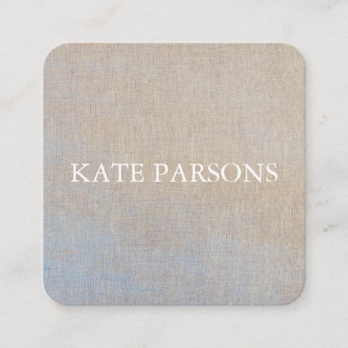 Elegant Professional Designer Minimalistic Linen  Square Business Card