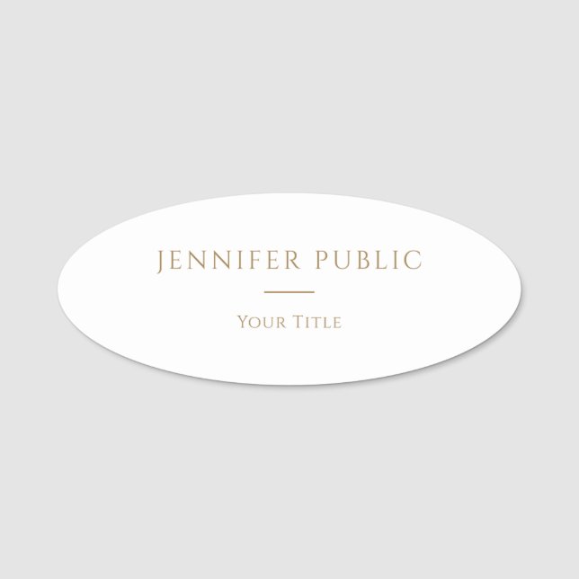 Elegant Professional Employee Modern Template Name Tag (Front)
