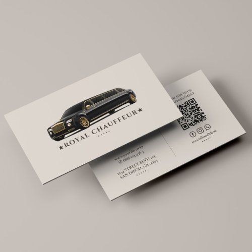 Elegant Professional Executive Limo Chauffeur Sand Business Card