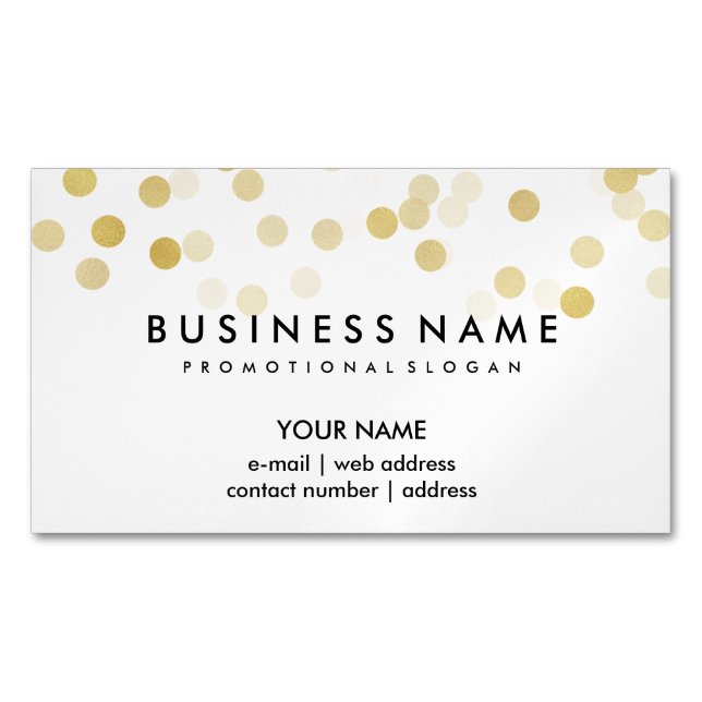 Elegant Professional Faux Gold Foil Glitter Lights Business Card Magnet (Front)