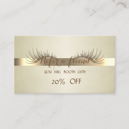 Elegant ProfessionalFaux Lashes  Referral Card