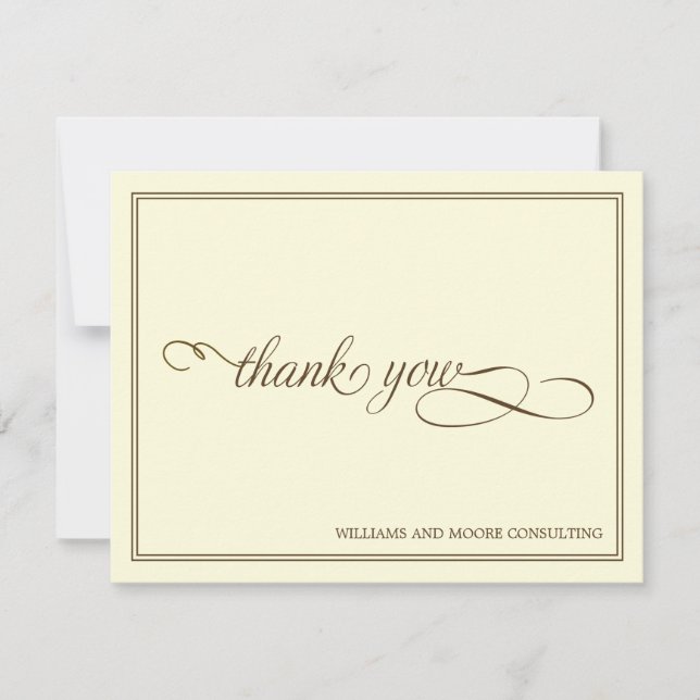 Elegant Professional Flat Thank You Card (Front)