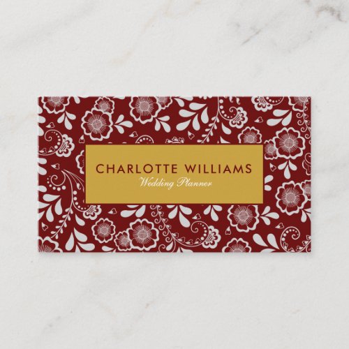 Elegant Professional Floral Lace Business Card