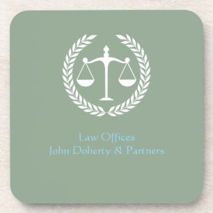 Elegant Professional for Lawyers Law Firm Office Beverage Coaster