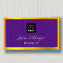 Elegant Professional Frame Logo Black Purple Gold Business Card