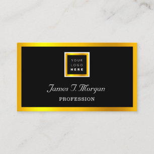 Elegant Professional Framed Logo Black VIP Gold Business Card