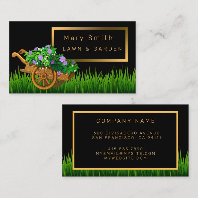 Elegant Professional Garden Add Your Text Business Card (Front/Back)