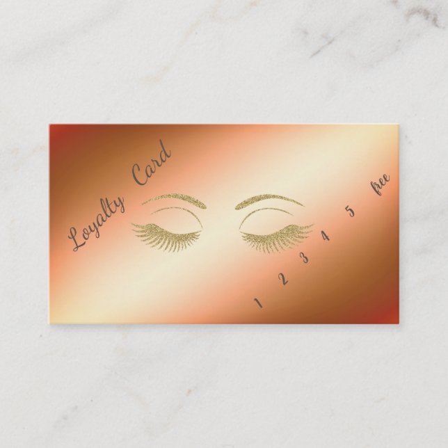 Elegant Professional Glitter Lashes Loyalty Card (Front)