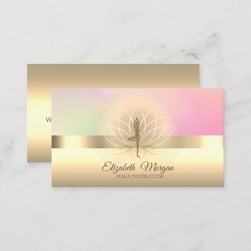 Elegant  Professional Glitter Yoga GirlLotus Business Card