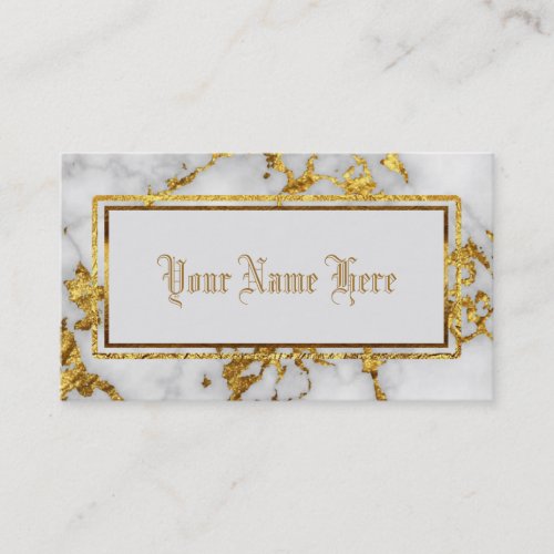 Elegant Professional Gold and White Marble Business Card